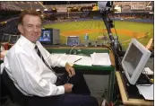  ?? KATHY WILLENS — THE ASSOCIATED PRESS, FILE ?? Baseball announcer Tim McCarver poses in the press box before the start of Game 2of the 2003AL Division Series. McCarver, the All-Star catcher and Hall of Fame broadcaste­r, died Thursday morning in Memphis, Tenn., the baseball Hall of Fame announced. He was 81.