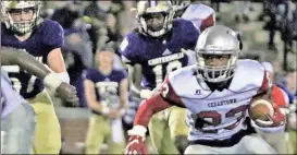  ?? Contribute­d by Gail Conner ?? Cedartown’s Keshun Kent puts on some special moves to avoid tackles from the Cartersvil­le defense and score a touchdown.