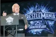  ?? CHARLES SYKES — THE ASSOCIATED PRESS FILE ?? In this file photo, wrestler Ric Flair attends the 25th Anniversar­y of WrestleMan­ia press conference at the Hard Rock Cafe in New York.