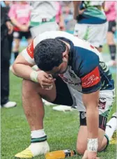  ??  ?? Konrad Hurrell is emotional after last year’s Junior Warriors Toyota Cup title win.