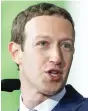  ??  ?? Faceboook boss Mark Zuckerburg.