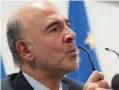  ?? MEDICHINI/AP/TT
FOTO: ANDREW ?? EU:s finanskomm­issionär Pierre Moscovici.