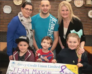  ??  ?? Pictured in the Taravie, Courtown, on Thursday were: FRONT: Holly and Mason Merrigan with Grace Willoughby. BACK: Stephen and Claire Merrigan with Imelda Willoughby of the Taravie Hotel.