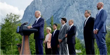  ?? AFP ?? El presidente de Estados Unidos, Joe Biden, anunció el millonario plan de inversión del G7.