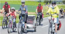  ?? FOTO: SABINE TESCHE ?? Slow-up Schaffhaus­en-Hegau lädt zum aktiven Erlebnista­g für die ganze Familie ein.