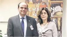  ??  ?? Cristián Rodríguez, director de InvestChil­e, y Pinelopi Koujianou , economista jefa del Banco Mundial.