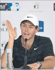  ??  ?? Rory McIlroy ayer explicando sus motivos en Dubai FOTO: GETTY