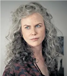  ??  ?? Grey bombshell: Nicole Kidman in the wig that director Jane Campion said would be ‘really liberating’ from the pressure to feel ‘young and beautiful’