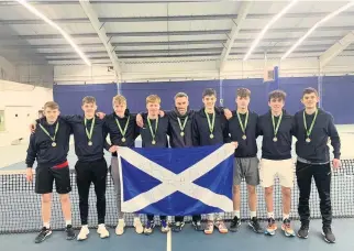  ??  ?? Serving up success Marcus (third in from right) helped North of Scotland take top spot at County Cup, finishing above Cambridges­hire, Hampshire and West of Scotland