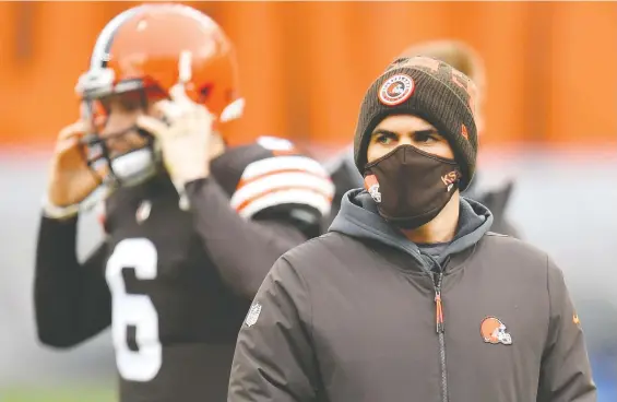  ?? JASON MILLER/ GETTY IMAGES ?? Browns head coach Kevin Stefanski is sidelined with COVID-19. He's feeling fine and will virtually prepare the team all week, but won't be involved on game day.