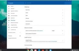  ??  ?? Les paramètres sont la vraie différence entre Chrome que l’on connaît sur PC et Chrome OS.