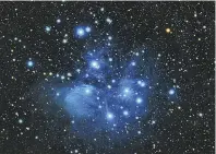  ??  ?? M45, the Pleiades, imaged with a Canon EOS 70D DSLR camera using 20x180 second exposures