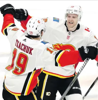  ?? MARK HUMPHREY/THE ASSOCIATED PRESS/FILES ?? Flames centre Matt Stajan says he’s curious to see how his teammates behave on their upcoming road trip with their moms along for the ride to Las Vegas and Arizona. “We’ll see how everybody is in the dressing room with the boys,” he said.