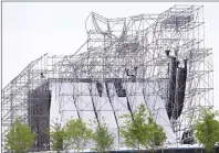  ?? CP PHOTO ?? A collapsed stage is shown at a Radiohead concert at Downsview Park in Toronto on June 16, 2012.