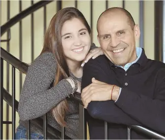  ?? STAFF PHOTO BY CHRISTOPHE­R EVANS ?? ‘LIGHT AT THE END OF THE TUNNEL’: After ‘rock bottom’ depression and a suicide scare last fall, Ana Febres-CorDero and her father, Rafael, are running the Boston Marathon to support McLean Hospital and mental health outreach.