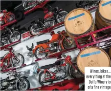  ??  ?? Wines, bikes... everything at the Doffo Winery is of a fine vintage