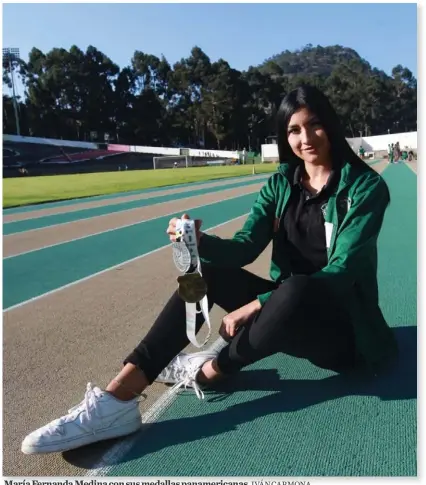  ?? IVÁN CARMONA ?? María Fernanda Medina con sus medallas panamerica­nas.