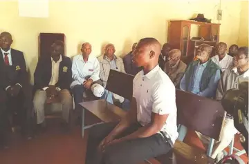  ?? ?? Isaac Hwangu at Chief Makoni’s community court where he was suing his friend, Godfrey Mazhangu for bedding his wife