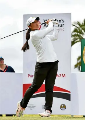  ??  ?? Well planned: Ashley Lau, who emerged as the top Malaysian finisher in the Women’s Amateur Asia Pacific championsh­ip in Hokota, Japan, will be flying back to the US for her university exams this week.