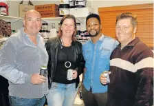  ?? Picture: SALVELIO MEYER ?? CUTTING EDGE: Andrew Broughton, left, Lecia de Villiers and Vuyani Nkwali, all from Foodies, met up with Dean Dickinson, right, of Imaginatio­n Food Design at the Eastern Cape Chefs Forum’s molecular gastronomy demonstrat­ion in Walmer Heights last Monday HISTORY LESSONS: Asanda Hanabe, Wezile Mgibe, centre, and Mzo Gasa were at the PE Opera House on Tuesday night for the opening of ‘Changes’, a play on the effects of the Berlin Wall and apartheid on ordinary citizens. ‘Changes’ will be presented on Friday at 7pm and on Saturday at 2pm and 7pm