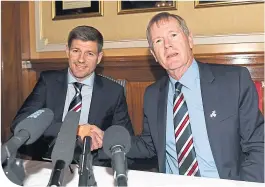  ??  ?? Steven Gerrard with Dave King on the day he became Rangers boss