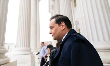  ?? ?? Representa­tive George Santos leaves the Capitol after being expelled from the House, on Friday. Photograph: Stephanie Scarbrough/AP