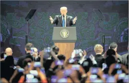  ?? PICTURE: EPA-EFE ?? US President Donald Trump speaks on the final day of the Apec summit in Danang, Vietnam, yesterday.