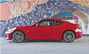  ??  ?? The 2017 Toyota 86 design is classic with a long nose and short rear deck.