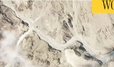  ?? 2020 PLANET LABS, INC./AFP VIA GETTY IMAGES ?? This handout satellite image taken on Tuesday, and released by 2020 Planet Labs, Inc., shows Galwan Valley, which
lies between China’s Tibet and India’s Ladakh. The two countries share a border along the Himalayas.