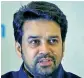  ??  ?? Anurag Thakur will be able to return to the BCCI after completing his cooling off period.