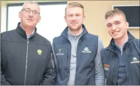  ?? (Photo: Katie Glavin) ?? Representi­ng Goulding at the Dairygold Annual Tillage Conference 2024 were, John McGrath, Jack Dolan and Jamie O’Brien.