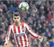  ??  ?? Atletico Madrid forward Alvaro Morata during a Champions League match last year.