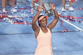  ?? GETTY IMAGES ?? Sloane Stephens, 24, beat Madison Keys in the first all-American women’s final at Flushing Meadows since 2002.