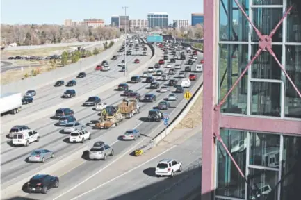  ?? Katie Wood, Denver Post file ?? Traffic on Interstate 25 near Colorado Boulevard in Denver can get bogged down a bit.