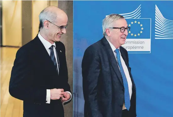  ??  ?? El jefe de Gobierno de Andorra, Antoni Martí, con el presidente de la Comisión Europea, Jean-Claude Juncker.