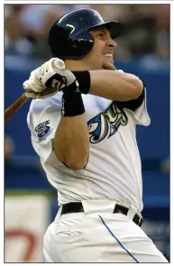  ?? (AP/Aaron Harris) ?? Eric Hinske played 12 seasons in Major League Baseball with seven teams, hitting .249 with 137 home runs and 522 RBI. He played in the World Series in three consecutiv­e seasons from 2007-09, including in 2008 with Tampa Bay.