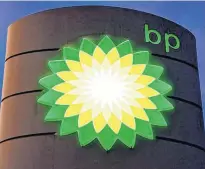  ?? REUTERS/ARND WIEGMANN/FILE PHOTO ?? The logo of BP is seen at a petrol station in Kloten, Switzerlan­d Oct. 3, 2017.