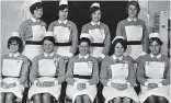  ??  ?? Nurses in training: Maria (front, far right) in 1968