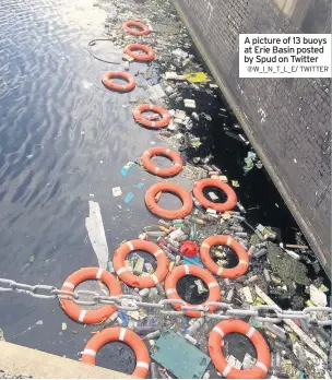  ??  ?? A picture of 13 buoys at Erie Basin posted by Spud on Twitter