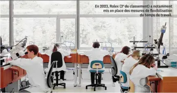  ?? ?? En 2023, Rolex (3e du classement) a notamment mis en place des mesures de flexibilis­ation du temps de travail.