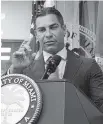  ?? CARL JUSTE cjuste@miamiheral­d.com ?? After weeks of silence, Miami Mayor Suarez comments Tuesday on the suspension of Police Chief Art Acevedo.