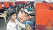  ?? HT PHOTO ?? Tribals are trained in English speaking and technology at BPO centre Yuva in Bastar in Dantewada district.