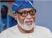  ??  ?? Ondo State governor, Mr. Oluwarotim­i Akeredolu