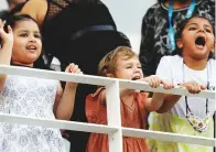  ?? Courtesy: BCCI ?? ■ M.S. Dhoni’s daughter Ziva and Suresh Raina’s daughter Gracia during the IPL final at the Dubai Internatio­nal Stadium yesterday.