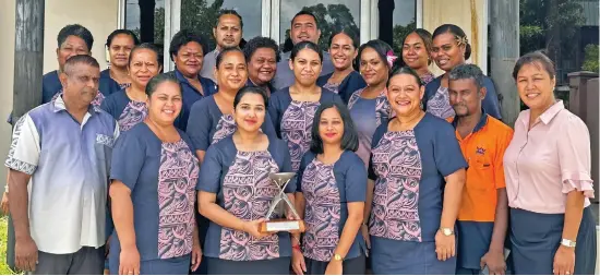  ?? Photo: Waisea Nasokia ?? Tewaka wins the Inbound & Transport Operators Awards during the Fiji Excellence in Tourism Business.