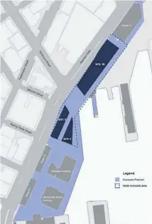  ??  ?? Kumutoto: A map showing the Kumutoto precinct of Wellington waterfront where scaled back plans submitted by two developers are now being considered.