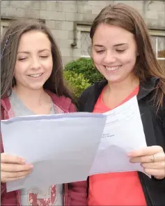  ??  ?? Leaving Certificat­e students, Shannon O’Hanlon and Charlotte Irwin at St. Vincent’s Secondary School.