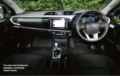  ??  ?? The seven-inch touchscree­n highlights a refreshing­ly modern interior.