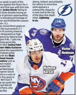  ??  ?? Mathew Barzal
Victor Hedman