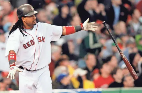  ?? 2008 PHOTO BY GREG M. COOPER, USA TODAY SPORTS ?? Manny Ramirez had a .312 career average and slugged 555 homers, but two suspension­s likely will deter Hall of Fame voters.